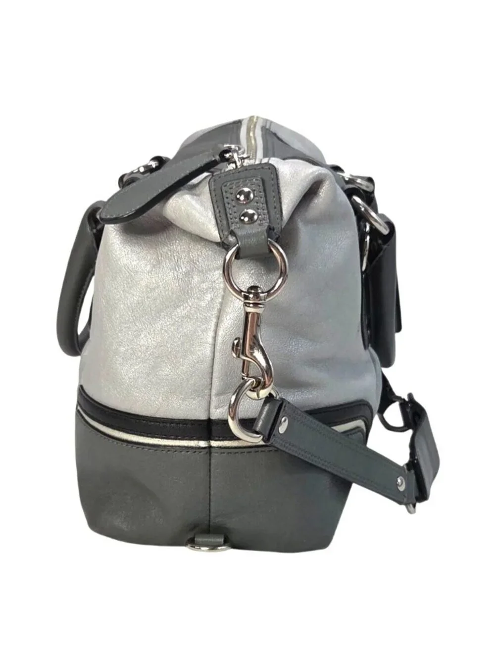 Coach 2012 Ashley Spectator 2-Way Gray Leather Satchel Bag Purse F17455